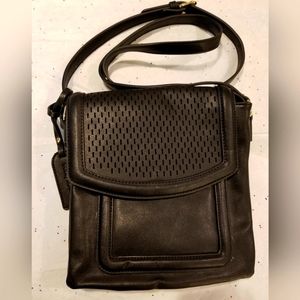 Black vegan leather crossbody bag by Sole Society
